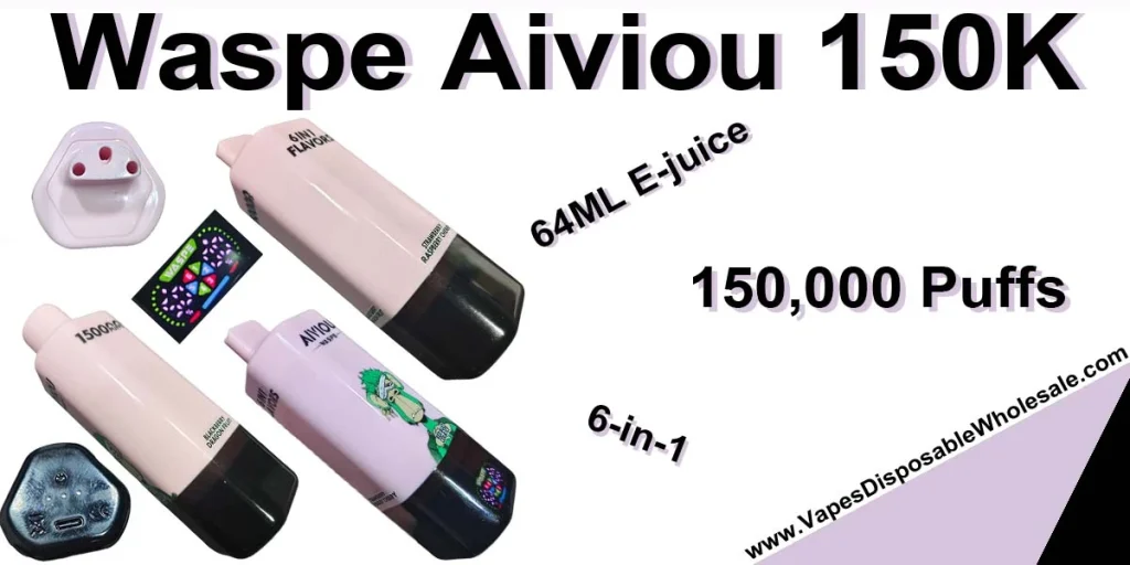 Waspe Aiviou 150K 6 in 1 Review 150000 Puffs 6 Flavor Vape 64ml Capacity Smart Display