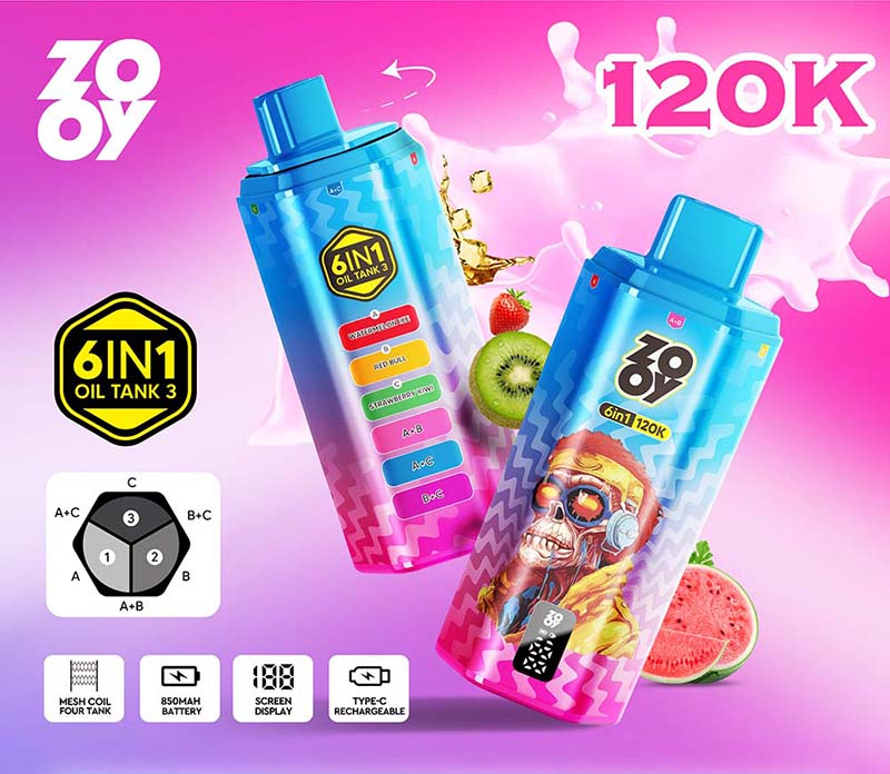 Zooy 120K 6 in 1 120000 Puffs 6 Flavors Vape Wholesale 2