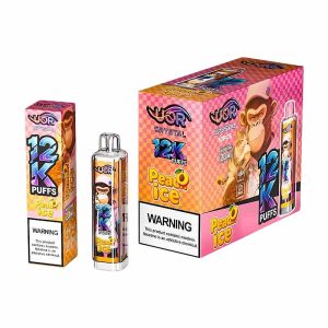 wadevape uor crystal 12k puffs peach ice UOR Crystal 12000 Puffs 2% 5% Nic Disposable Vape Wholesale