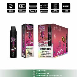 02 Straberry Ice Bang King Triple 50K 50000 Puffs 3 in 1 Disposable Vape Wholesale
