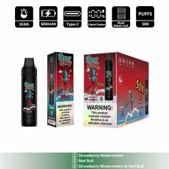 05 Strawberry Watermelon Bang King Triple 50K 50000 Puffs 3 in 1 Disposable Vape Wholesale