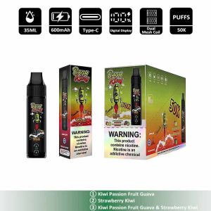07 Kiwi Passion Fruit Guava Bang King Triple 50K 50000 Puffs 3 in 1 Disposable Vape Wholesale