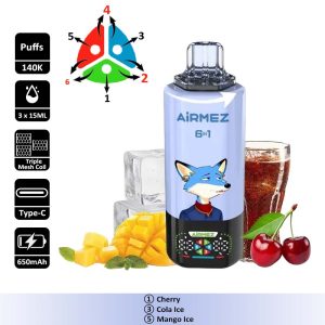 1 Cherry Airmez 140K 6 in 1 140000 Puffs Disposable Vape Wholesale