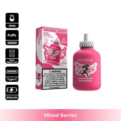 1 Mixed Berries Savage Fitness 30000 30K Puffs Disposable Vape Wholesale