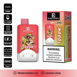 1 Watermelon Ice RUNCHUNFU 1000K 2 in 1 1000000 Puffs Vape Wholesale