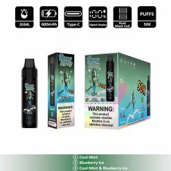 12 Cool Mint Bang King Triple 50K 50000 Puffs 3 in 1 Disposable Vape Wholesale