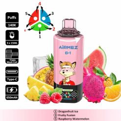 2 Dragonfruit Ice Airmez 140K 6 in 1 140000 Puffs Disposable Vape Wholesale