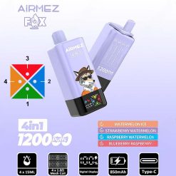 2 Watermelon Ice Airmez Fox 120 4 in 1 120000 Puffs 4 Flavor Vape Wholesale
