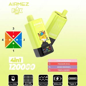 3 Pink Lemonade Airmez Fox 120 4 in 1 120000 Puffs 4 Flavor Vape Wholesale