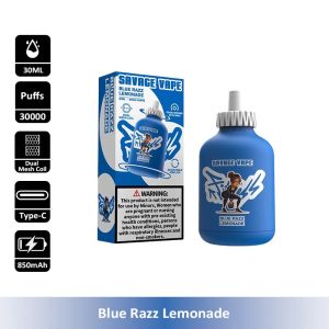 4 Blue Razz Lemonade Savage Fitness 30000 30K Puffs Disposable Vape Wholesale