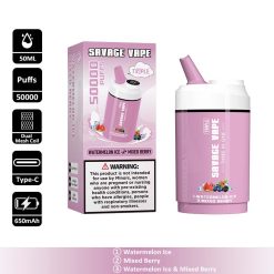 4 Watermelon Ice Savage Triple 50000 3 in 1 50K Puffs Vape Wholesale