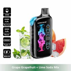 5 Grape Grapefruit WAKA Blast 45000 45K Puffs Disposable Vape Wholesale