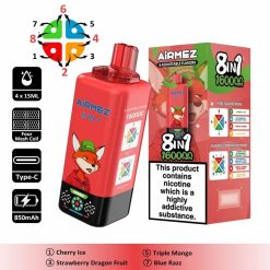 6 Cherry Ice Airmez 160K 8 in 1 160000 Puffs Disposable Vape Wholesale