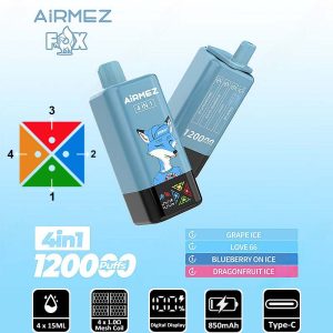 6 Grape Ice Airmez Fox 120 4 in 1 120000 Puffs 4 Flavor Vape Wholesale