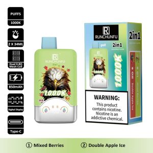 6 Mixed Berries RUNCHUNFU 1000K 2 in 1 1000000 Puffs Vape Wholesale