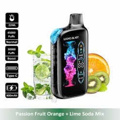 6 Passion Fruit Orange WAKA Blast 45000 45K Puffs Disposable Vape Wholesale