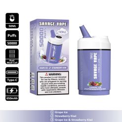7 Grape Ice Savage Triple 50000 3 in 1 50K Puffs Vape Wholesale