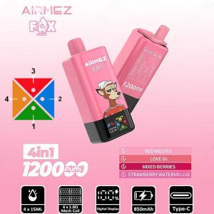 9 Red Mojito Airmez Fox 120 4 in 1 120000 Puffs 4 Flavor Vape Wholesale