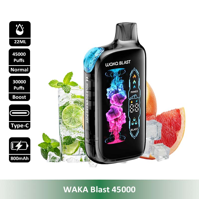 WAKA Blast 45000 45K Puffs Disposable Vape Wholesale Normal & Boost Modes 800mAh Battery