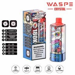 11# Strawberry Banana Waspe Crystal 180K Puffs 8 in 1 Disposable Vape Wholesale