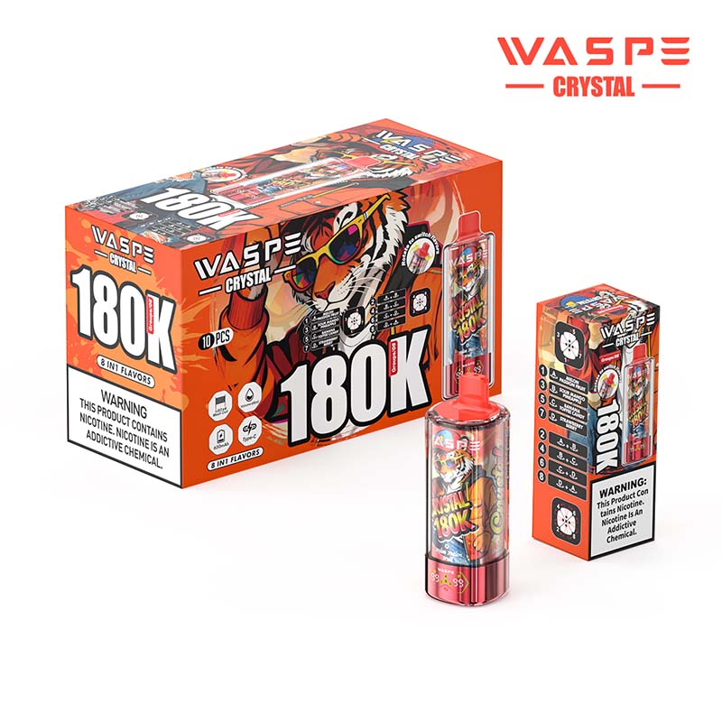 Shipping Details Waspe Crystal 180K Puffs 8 in 1 Disposable Vape Wholesale