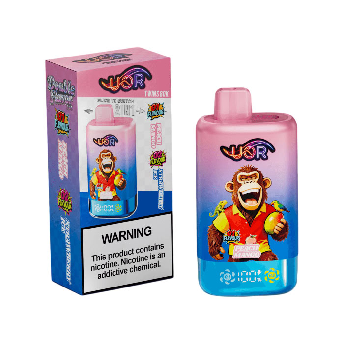 06 Peach Mango UOR Twins 80K Puffs 2 in 1 Disposabale Vape Wholesale