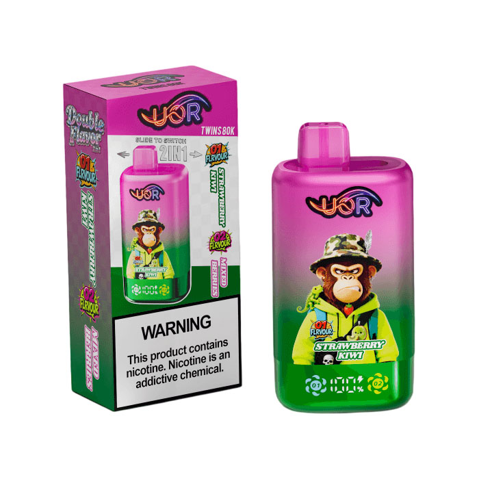07 Strawberry Kiwi UOR Twins 80K Puffs 2 in 1 Disposabale Vape Wholesale