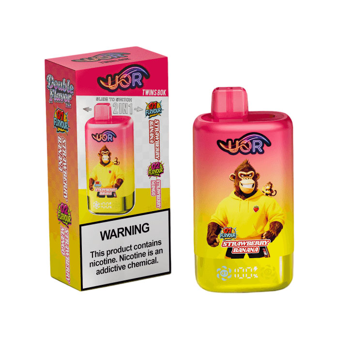 09 Strawberry Banana UOR Twins 80K Puffs 2 in 1 Disposabale Vape Wholesale