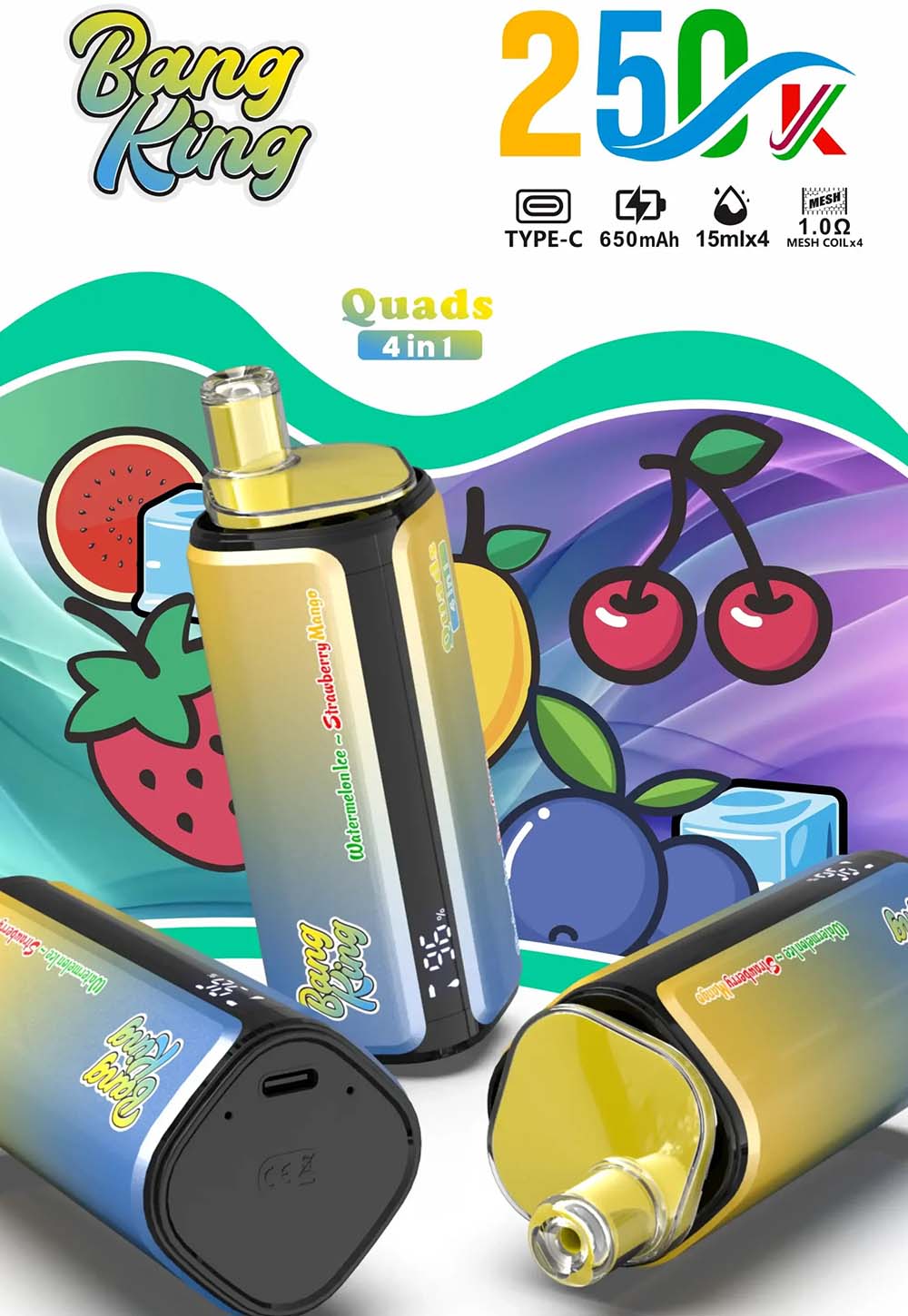 Bang King 250K Puffs 4 in 1 Disposable Vape Wholesale 2 Bang King 250K Puffs 4 in 1 Disposable Vape Wholesale 2