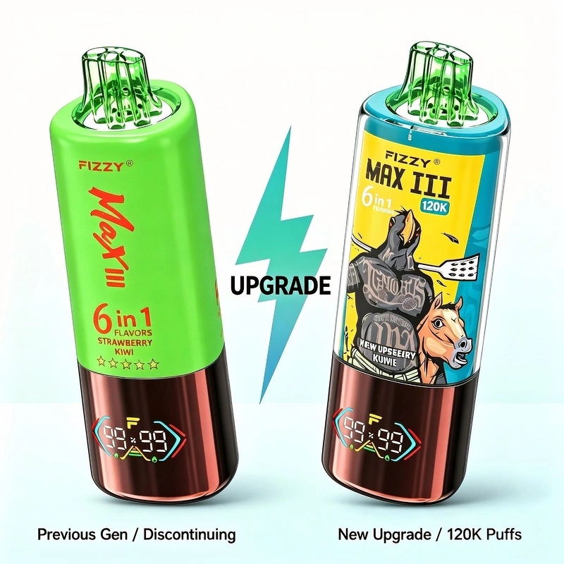 Fizzy 120K vs Fizzy MAX III 60K side by side comparison new upgrade doubles puffs to 120K