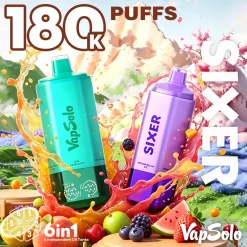 Vapsolo Sixer 180K Puffs 6 in 1 Disposable Vape Wholesale 9