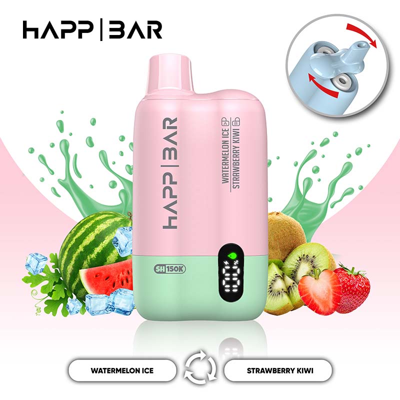 01 Strawberry Kiwi HAPP BAR SH150K 150K Puffs 2 in 1 Disposable Vape Wholesale