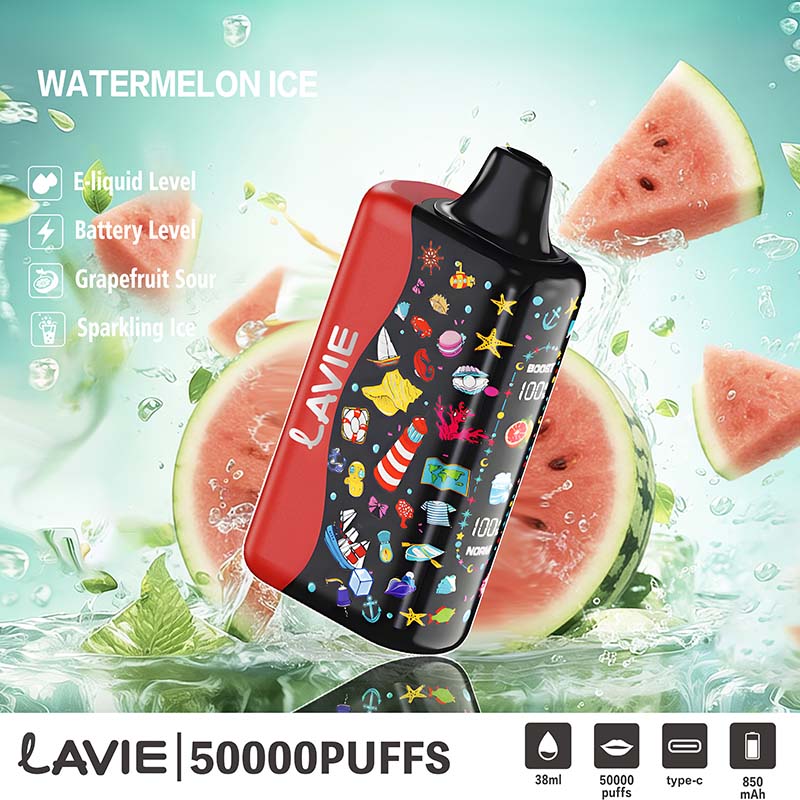 01 Wassermelonen-Eis Lavie 50000 Züge Sauer & Eis Kontrolle Einweg-Vape Großhandel