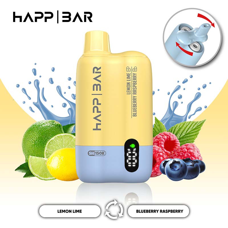 02 Lemon Lime HAPP BAR SH150K 150K Puffs 2 in 1 Disposable Vape Wholesale