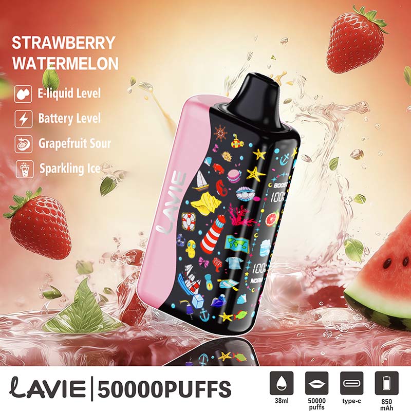02 Strawberry Watermelon Lavie 50000 Puffs Sour&Ice Control Disposable Vape Wholesale