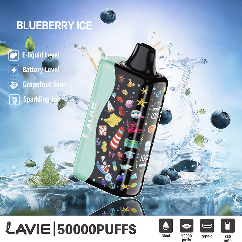 03 Blueberry Ice Lavie 50000 Puffs Sour&Ice Control Disposable Vape Wholesale