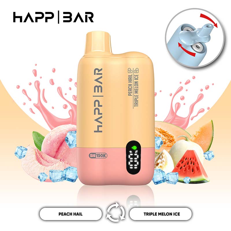 03 Triple Melon Ice HAPP BAR SH150K 150K Puffs 2 in 1 Disposable Vape Wholesale