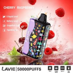04 Cherry Raspberry Lavie 50000 Puffs Sour&Ice Control Disposable Vape Wholesale