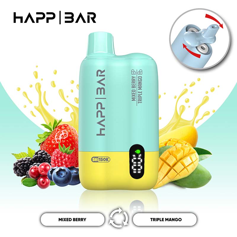 05 Mixed Berry HAPP BAR SH150K 150K Puffs 2 in 1 Disposable Vape Wholesale