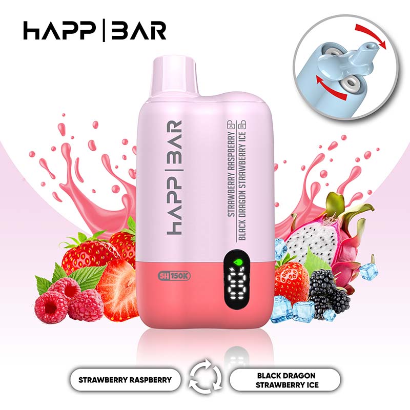 06 Black Dragon Strawberry Ice HAPP BAR SH150K 150K Puffs 2 in 1 Disposable Vape Wholesale