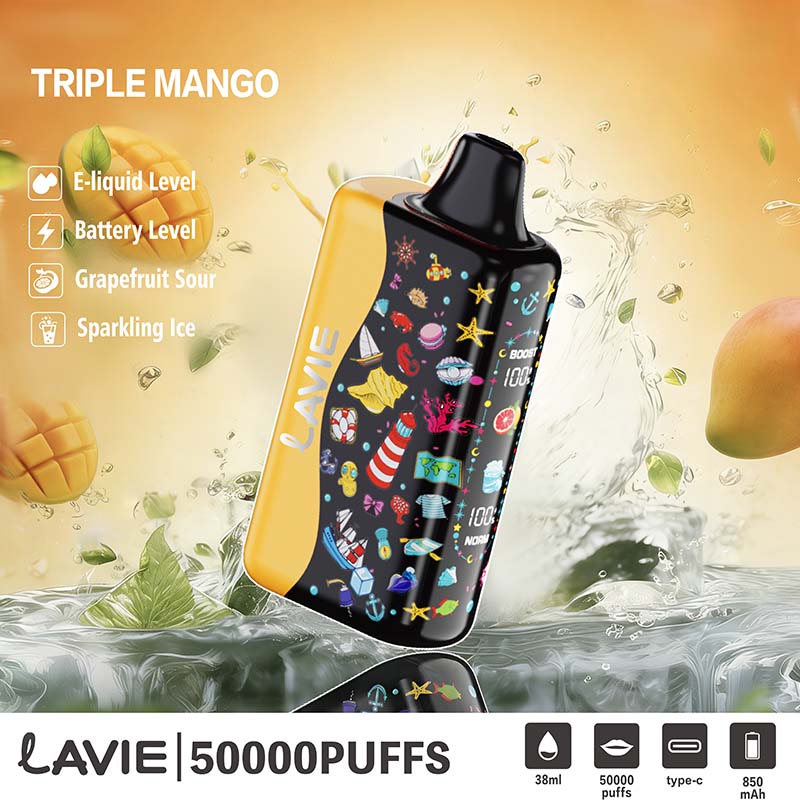 06 Triple Mango Lavie 50000 Puffs Sour&Ice Control Disposable Vape Wholesale
