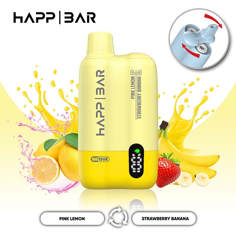 07 Pink Lemon HAPP BAR SH150K 150K Puffs 2 in 1 Disposable Vape Wholesale