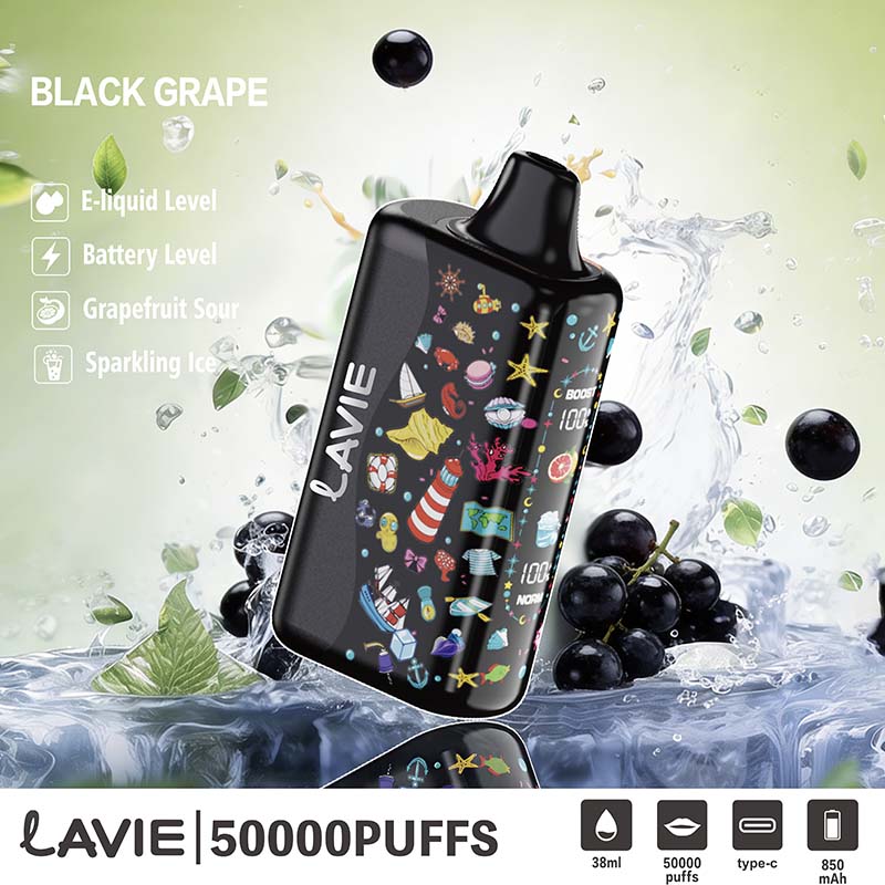 08 Black Grape Lavie 50000 Puffs Sour&Ice Control Disposable Vape Wholesale