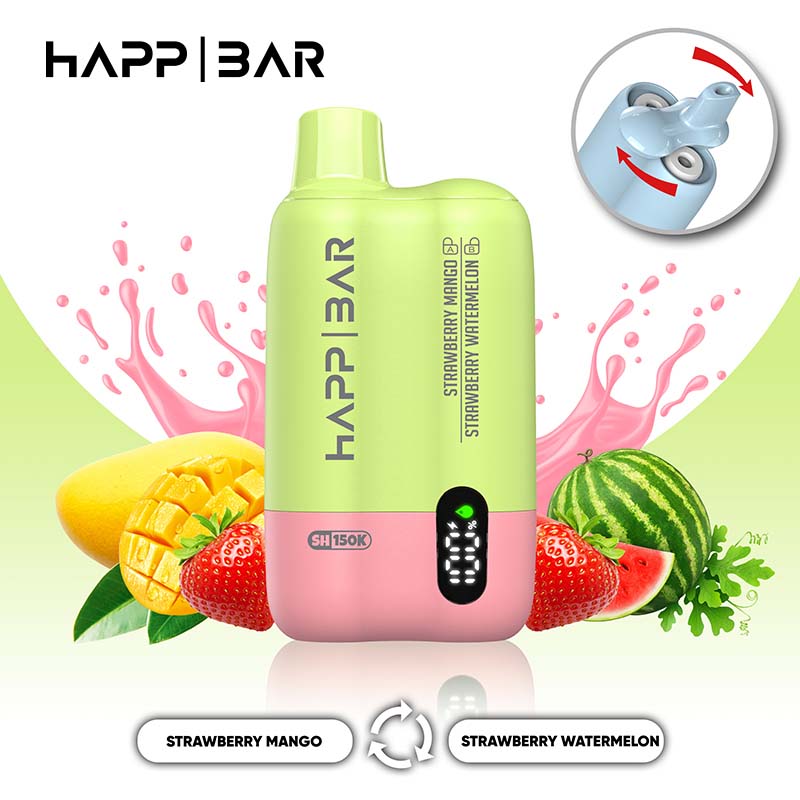 10 Strawberry Watermelon HAPP BAR SH150K 150K Puffs 2 in 1 Disposable Vape Wholesale