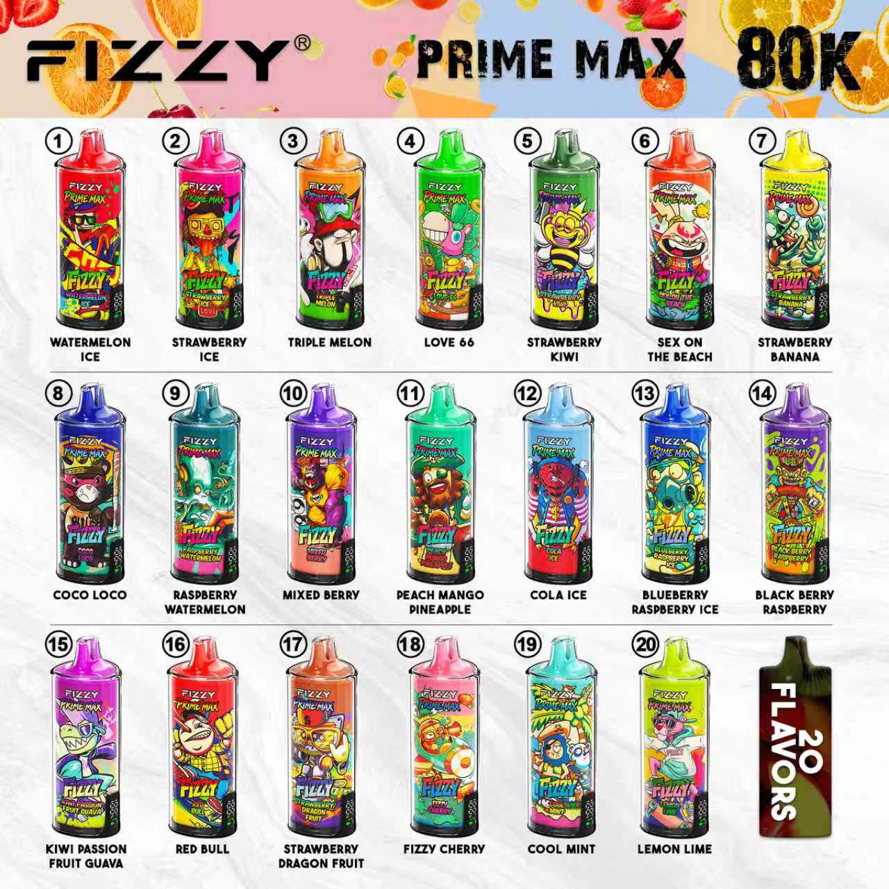 Fizzy Prime Max 80K Puffs Disposable Vape Wholesale 8 Fizzy Prime Max 80K Puffs Disposable Vape Wholesale 8
