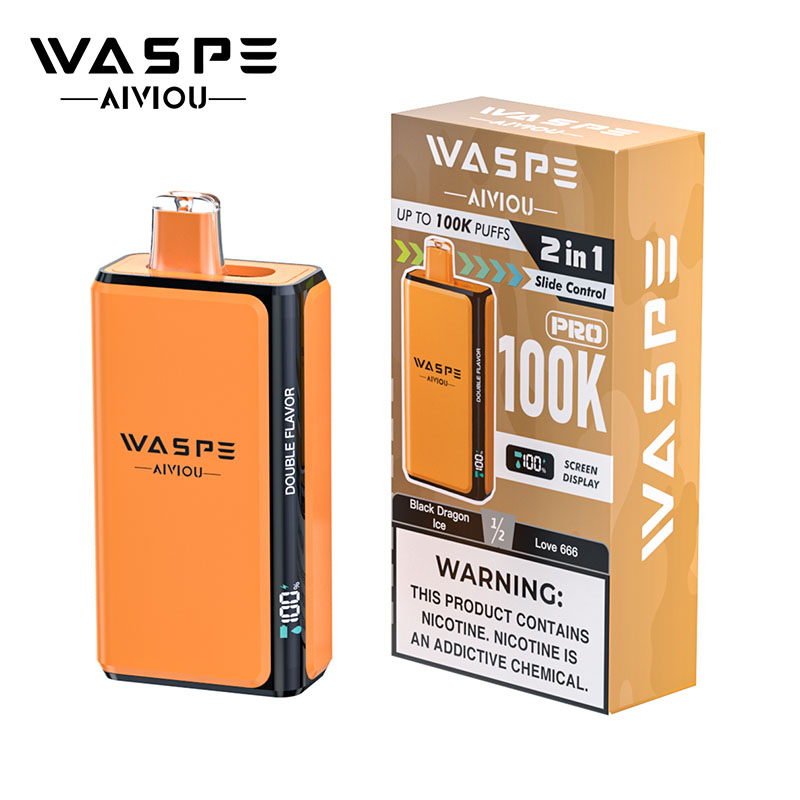 Waspe 100K Pro 2 in 1 100K Puffs Disposable Vape Wholesale 09 Black Dragon Ice