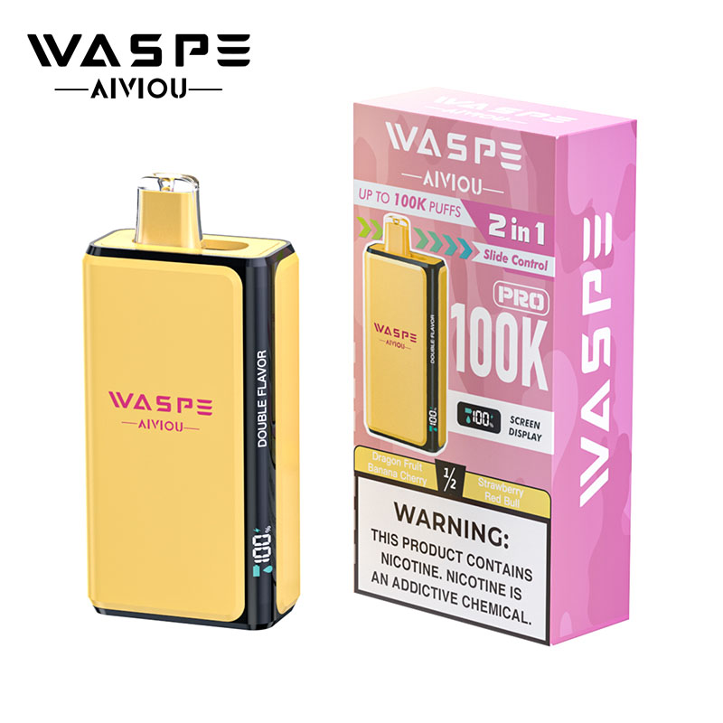 Waspe 100K Pro 2 in 1 100K Puffs Disposable Vape Wholesale 15 Dragon Fruit Banana Cherry