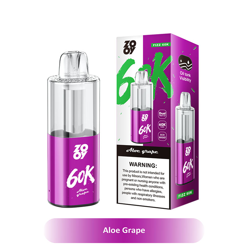 Zooy Fizz 60K Puffs Two Modes Disposable Vape Wholesale 02 Aloe Grape