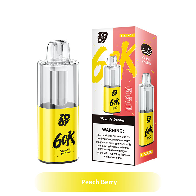 Zooy Fizz 60K Puffs Two Modes Disposable Vape Wholesale 04 Peach Berry
