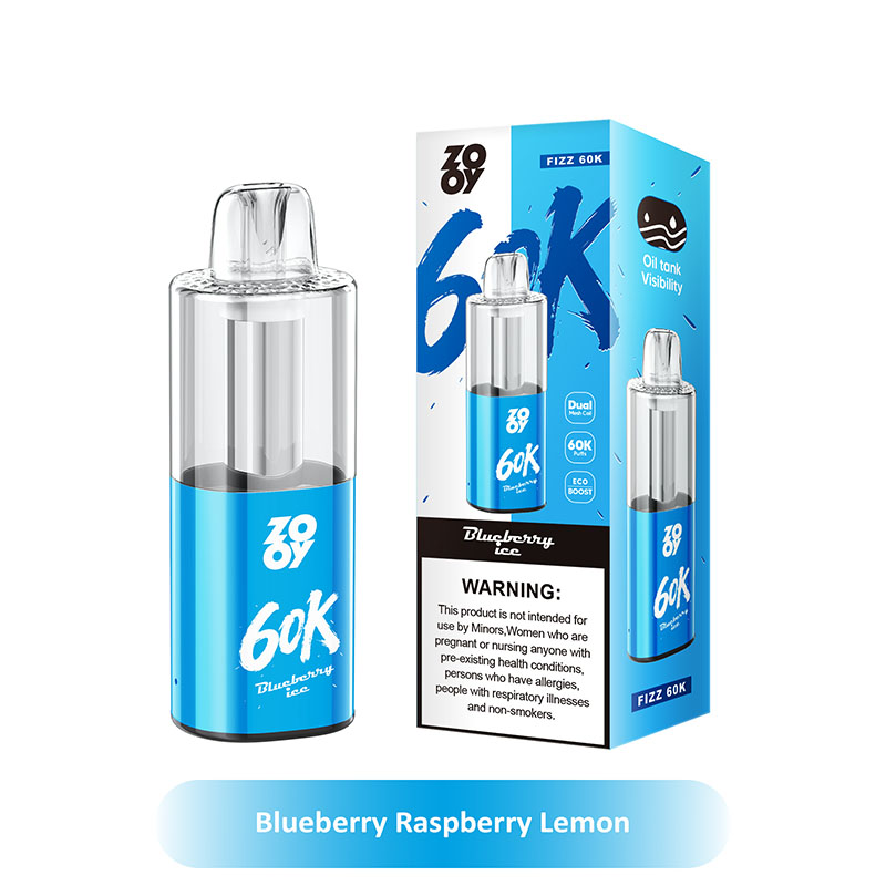Zooy Fizz 60K Puffs Two Modes Disposable Vape Wholesale 07 Blueberry Raspberry Lemon